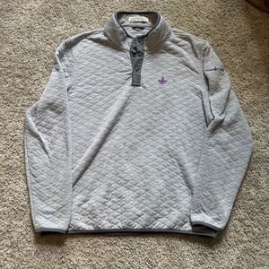 Holderness & Bourne Quilted Pullover Sweatshirt Men's XL Preppy Gray